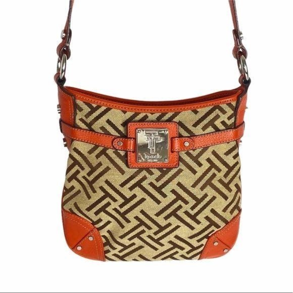 Tignanello Handbags - TIGNANELLO‎ Crossbody Bag Tapestry Orange Leather